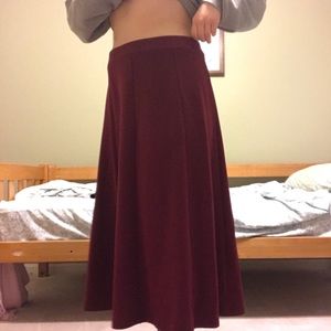 long flowing vintage maroon/wine red maxi skirt!
